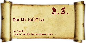 Merth Béla névjegykártya